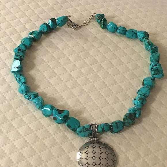 EXEX Claudia Agudelo Turquoise Sterling Silver Statement Necklace - Picture 5 of 16